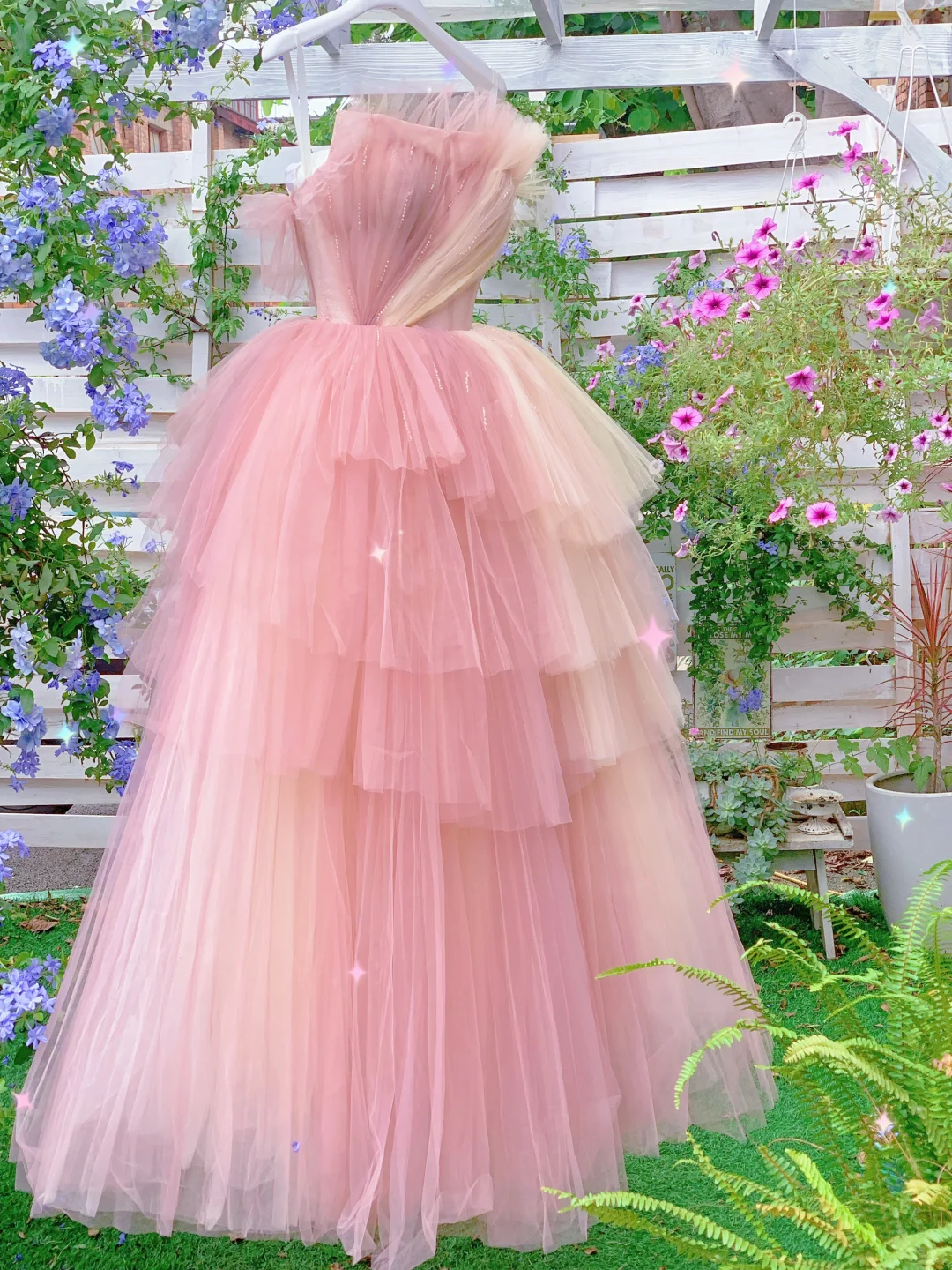Cute Ball Gown Strapless Tulle Without Sleeves Long Prom Dress,Evening Dress GG5510