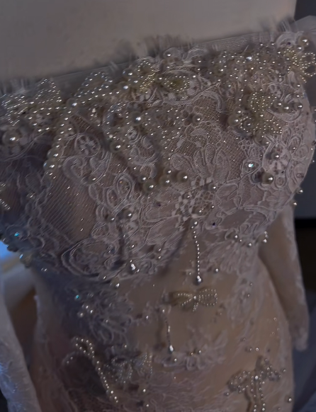 Gorgeous Mermaid Off The Shoulder Tulle Lace Pearl Beaded Without Sleeves Long Prom Dress,Evening Dress GG5526