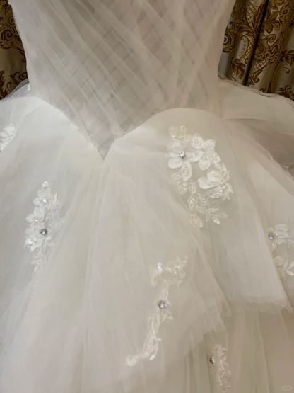 Princess Ball Gown Sweetheart Tulle Applique Without Sleeves Long Prom Dress,Evening Dress GG5533