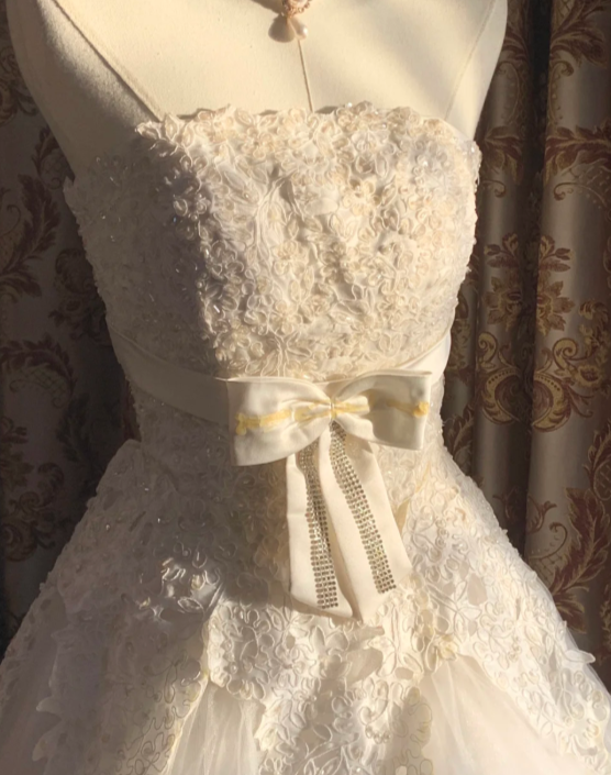 Pretty Ball Gown Strapless Tulle Lace Without Sleeves Long Prom Dress,Evening Dress GG5535