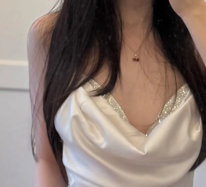 Sexy Mermaid Spaghetti Straps Satin Without Sleeves Long Prom Dress,Evening Dress GG5558