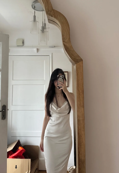 Sexy Mermaid Spaghetti Straps Satin Without Sleeves Long Prom Dress,Evening Dress GG5558