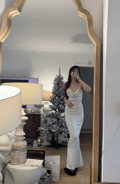 Sexy Mermaid Spaghetti Straps Satin Without Sleeves Long Prom Dress,Evening Dress GG5558