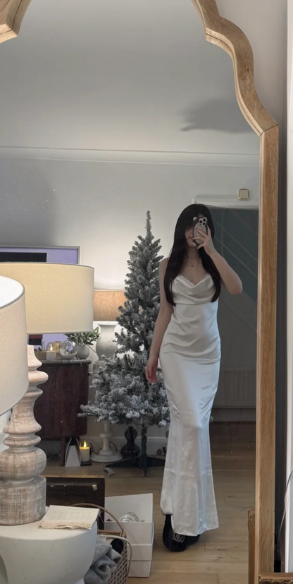 Sexy Mermaid Spaghetti Straps Satin Without Sleeves Long Prom Dress,Evening Dress GG5558