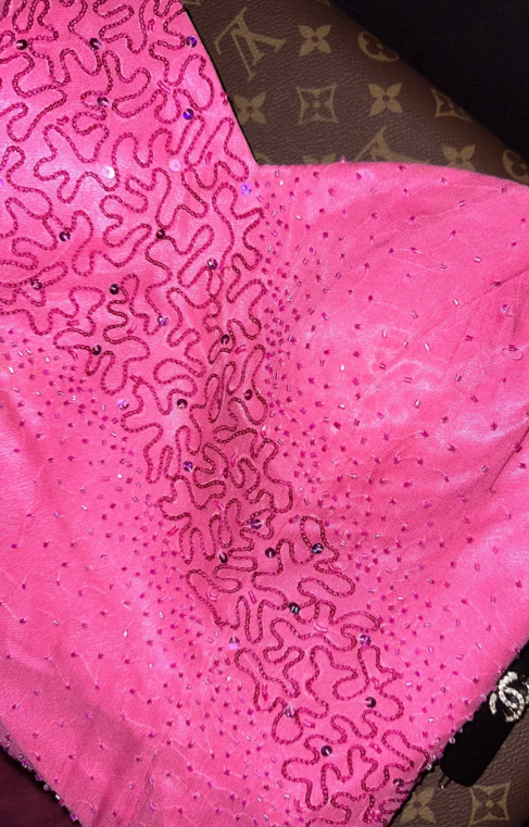 Hot Pink Mermaid Spaghetti Straps Satin Tulle Beaded Without Sleeves Long Prom Dress,Evening Dress GG5570