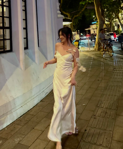 Sexy Mermaid Spaghetti Straps Satin Without Sleeves Long Prom Dress,Evening Dress GG5572