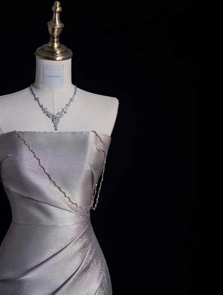 Simple Mermaid Strapless Satin Pleats Silt Long Prom Dress,Evening Dress GG684