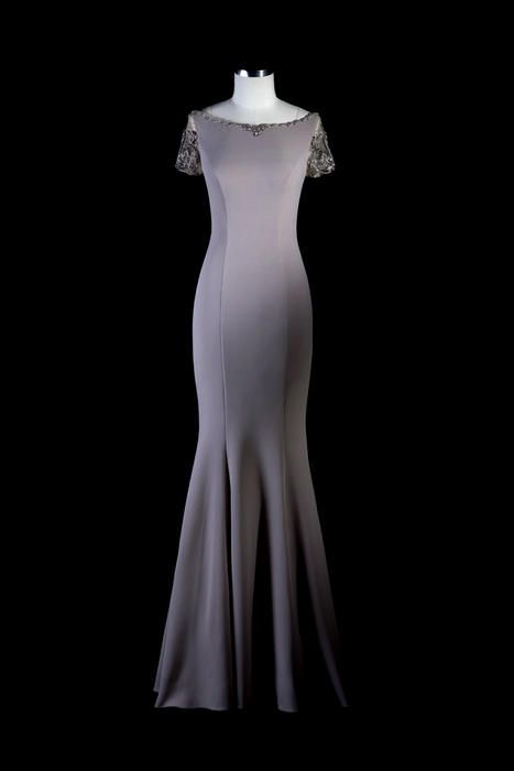 Elegant Mermaid Bateau Satin Short Sleeve Long Prom Dress,Evening Dress GG775