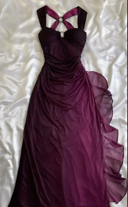 Gradient A Line Sweetheart Neckline Chiffon Long Prom Dress,Evening Dress GG783