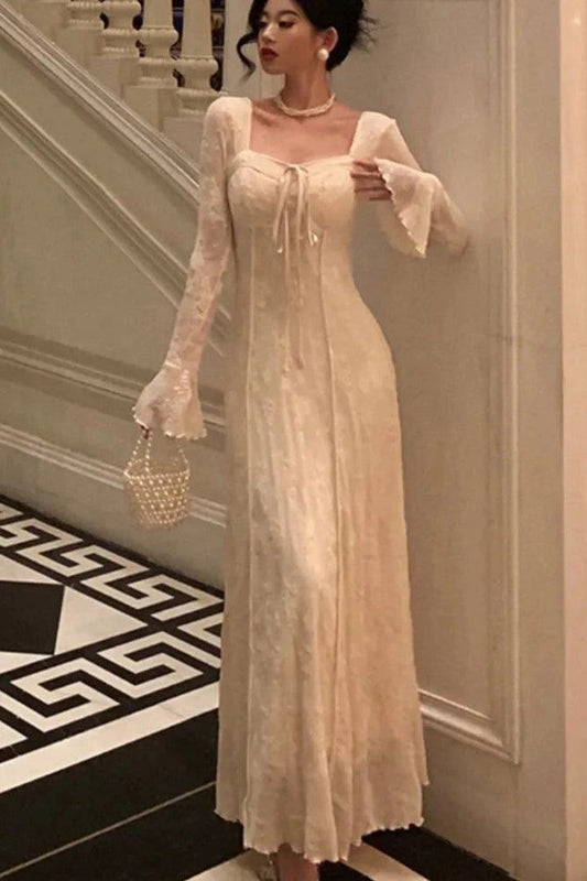 Elegant A Line Sweetheart Satin Applique Long Sleeve Long Prom Dress,Evening Dress GG794