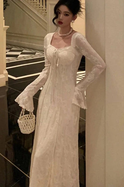 Elegant A Line Sweetheart Satin Applique Long Sleeve Long Prom Dress,Evening Dress GG794