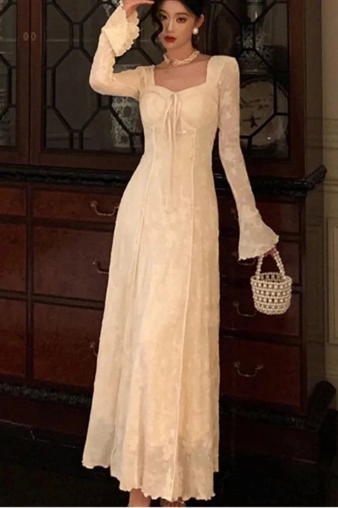 Elegant A Line Sweetheart Satin Applique Long Sleeve Long Prom Dress,Evening Dress GG794