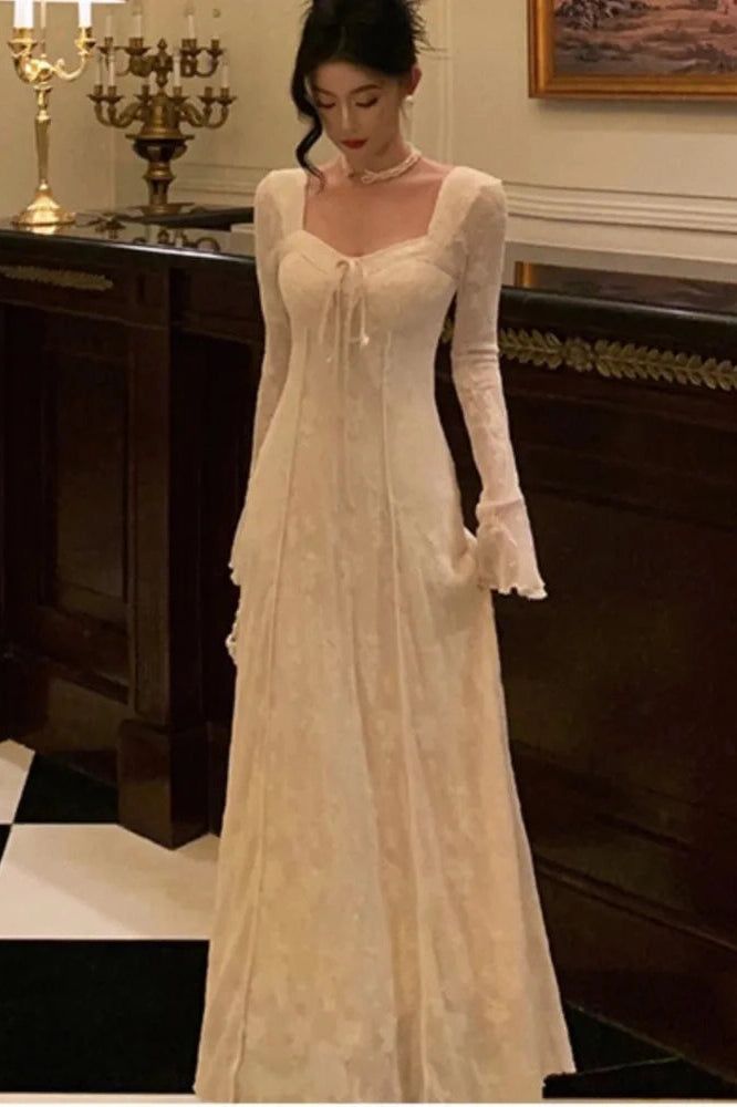 Elegant A Line Sweetheart Satin Applique Long Sleeve Long Prom Dress,Evening Dress GG794