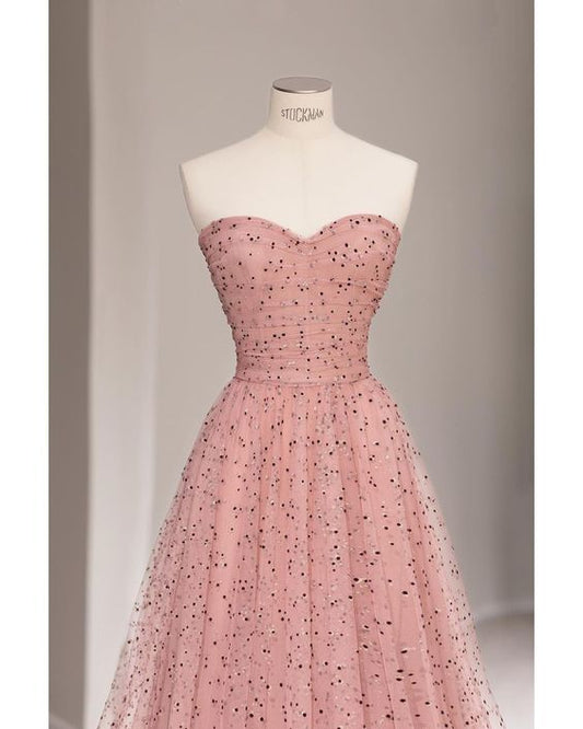 Fairy A Line Sweetheart Peach Tulle Long Prom Dress,Evening Dress GG799