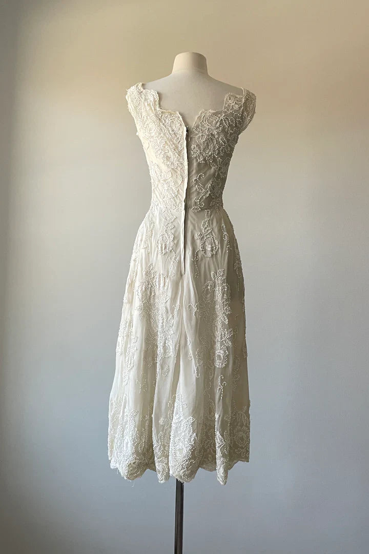 Chic A Line Satin Applique Beaded Tea Length Prom Dress,Evening Dress GG808