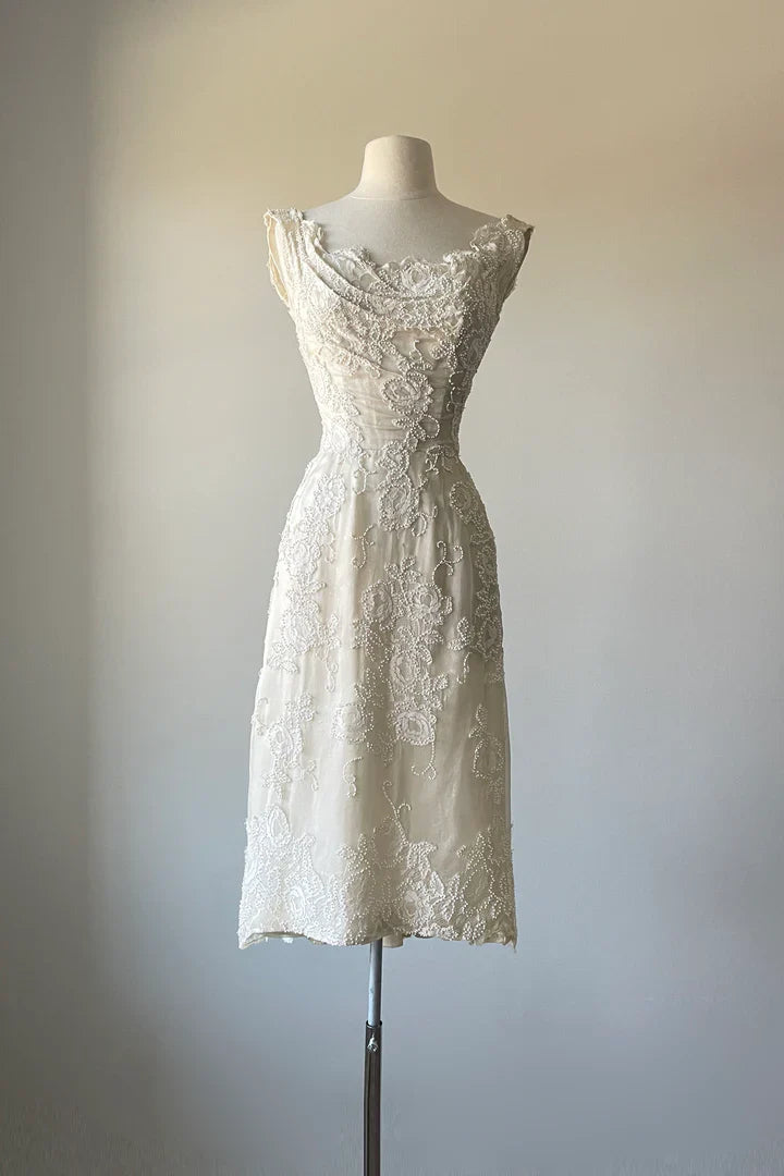 Chic A Line Satin Applique Beaded Tea Length Prom Dress,Evening Dress GG808