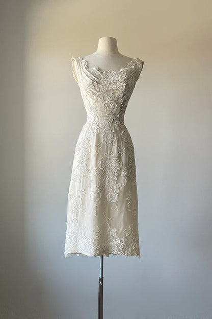 Chic A Line Satin Applique Beaded Tea Length Prom Dress,Evening Dress GG808