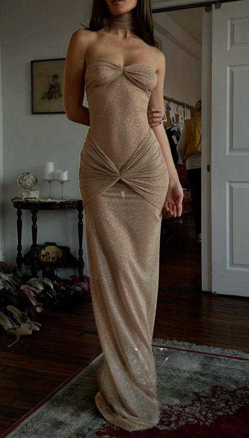 Shiny Mermaid Strapless Sweetheart Sequin Tulle Long Prom Dress,Evening Dress GG877