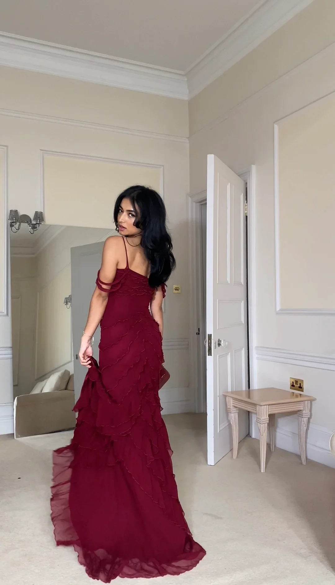 Sexy Mermaid Spaghetti Straps Off The Shoulder Chiffon Slit Long Prom Dress,Evening Dress GG1064