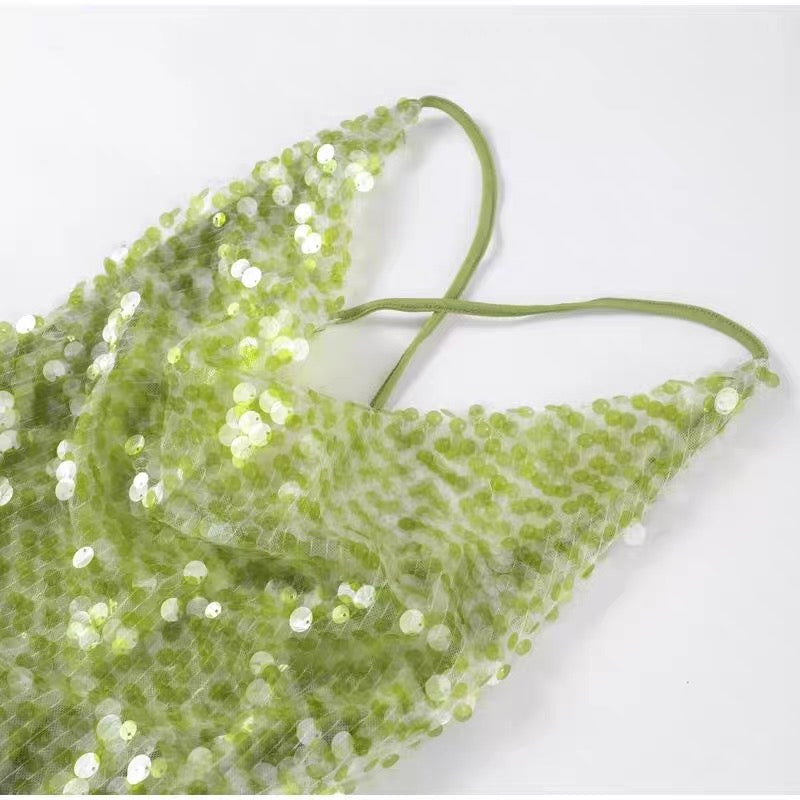 Charming Mermaid Spaghetti Straps Sequin Backless Long Prom Dress,Evening Dress GG921