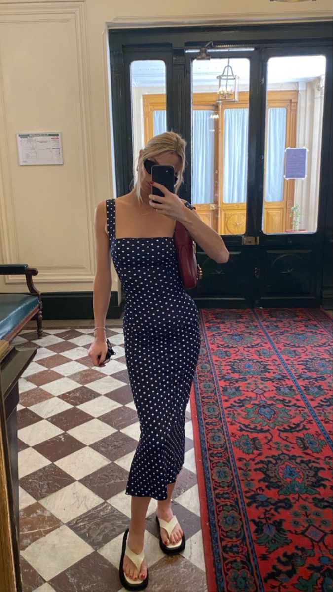 Chic Mermaid Square Navy Chiffon Dots Long Prom Dress,Evening Dress GG974