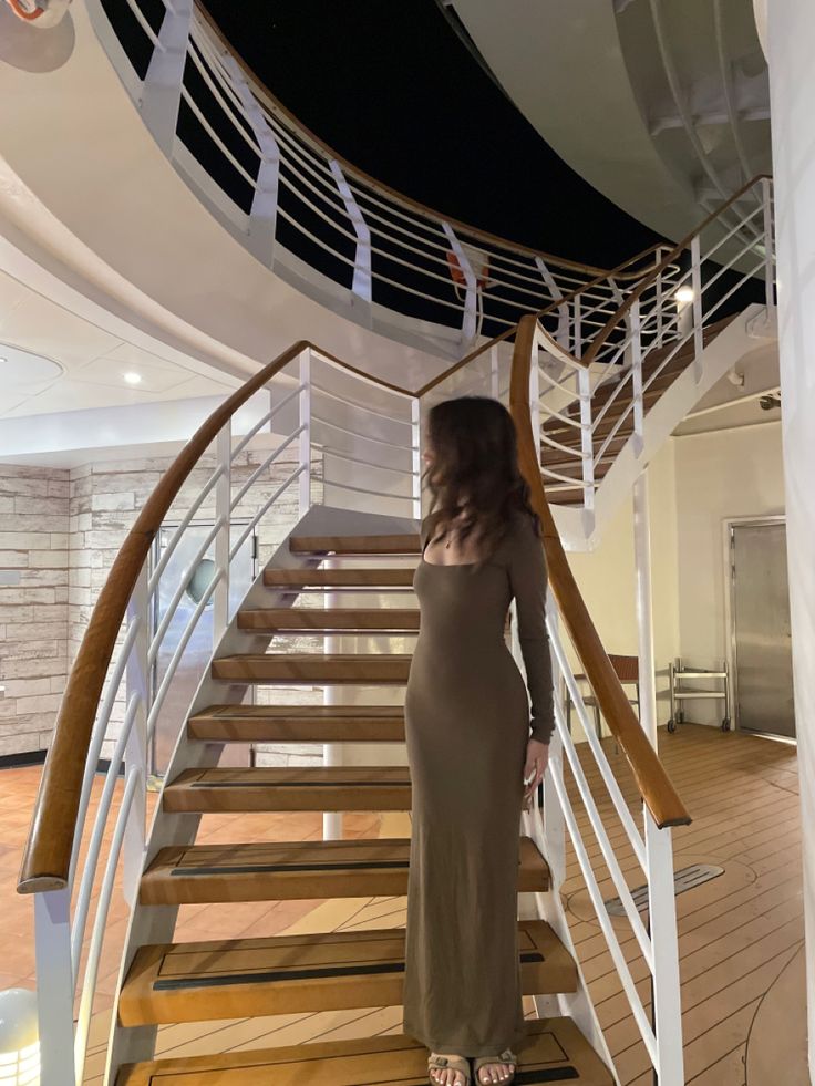 Elegant Mermaid Square Brown Polyester Long Sleeve Long Prom Dress,Evening Dress GG993