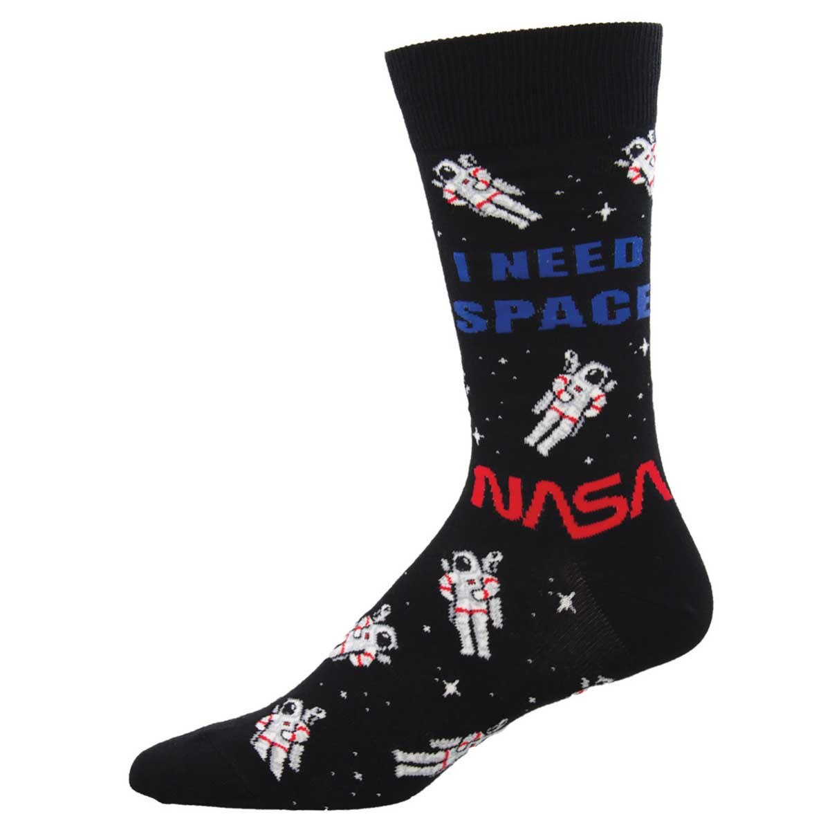 "I Need Space, NASA (Black) Crew sock L/XL"