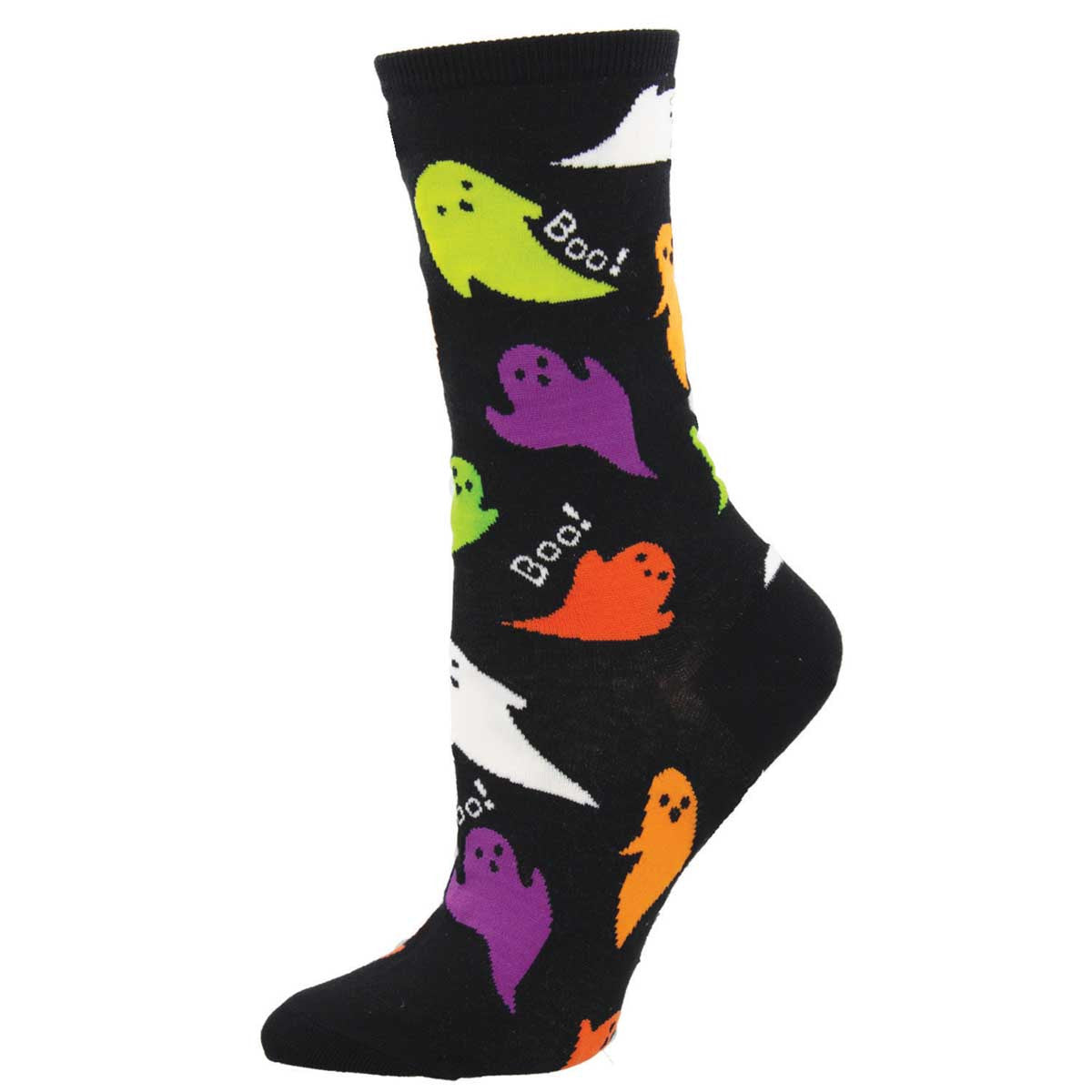 "Boo! Ghost, Boo! (Black) Women's Crew Socks"