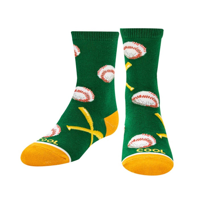 "9th Inning, Baseball Kids Crew Socks (Age 7-10)"