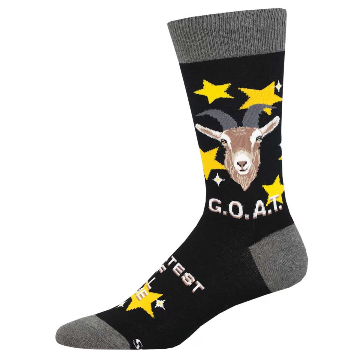 "G.O.A.T, Greatest Of All Time (Black) King Size Men's Crew socks"